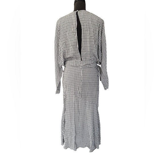 Free People Elected Black and White Checkered Midi Dress, Size 4 - Picture 6 of 8